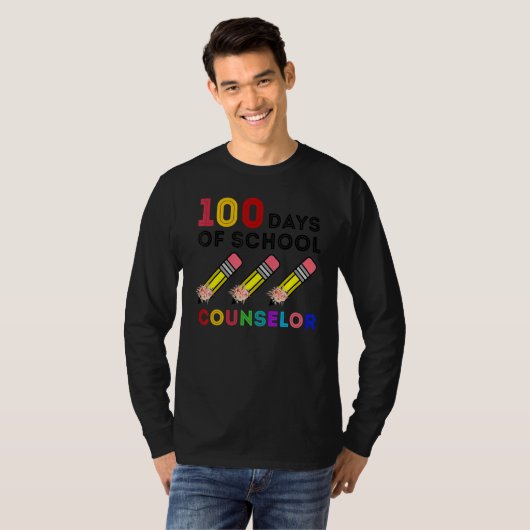 100 Days Of Counselor Happy 100th Day Of School Tシャツ (正面フル)