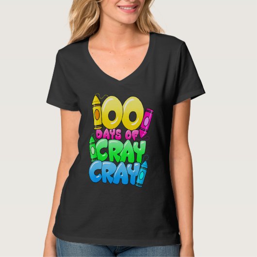 100 Days Of Cray Cray 100th Day of School Teacher  Tシャツ (正面)