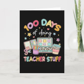 100 Days of Doing Teacher Stuff Cute Pastel School カード (正面)
