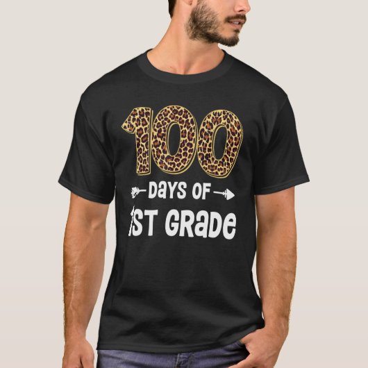 100 Days Of First Grade Teacher Student 100th Day Tシャツ (正面)