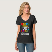 100 Days Of High School Happy 100th Day Of School Tシャツ (正面フル)
