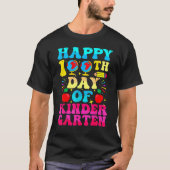 100 Days Of Kindergarten - Happy 100th Day Of Scho Tシャツ (正面)