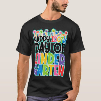 100 Days Of Kindergarten Happy 100th Day Of School Tシャツ