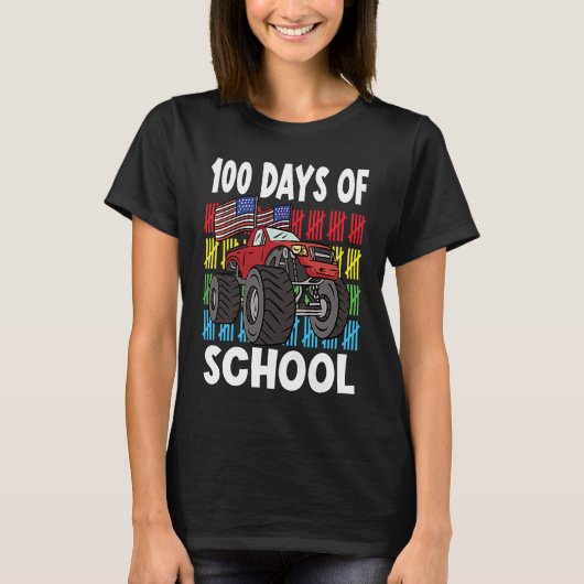 100 Days Of Kindergarten Mosnter Trucks  1 Tシャツ (正面)
