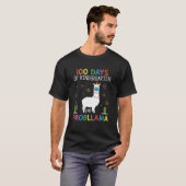 100 Days Of Kindergarten No Probllama Llama Mask Q Tシャツ (正面フル)