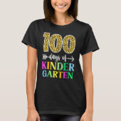 100 Days Of Kindergarten School Teacher Leopard 10 Tシャツ (正面)