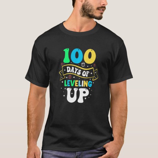 100 Days Of Leveling Up  100 Days Of School Tシャツ (正面)