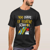 100 Days Of Loving School Leopard 100th Day Teache Tシャツ (正面)