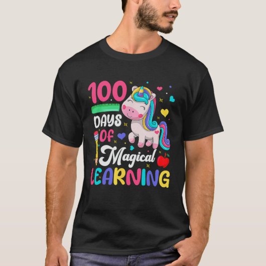 100 Days Of Magical Learning 100th Day Of School U Tシャツ (正面)