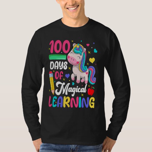100 Days Of Magical Learning 100th Day Of School U Tシャツ (正面)