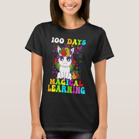 100 Days Of Magical Learning 100th Day Of School U Tシャツ (正面)
