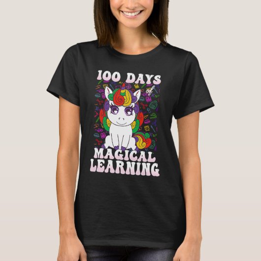 100 Days Of Magical Learning 100th Day Of School U Tシャツ (正面)