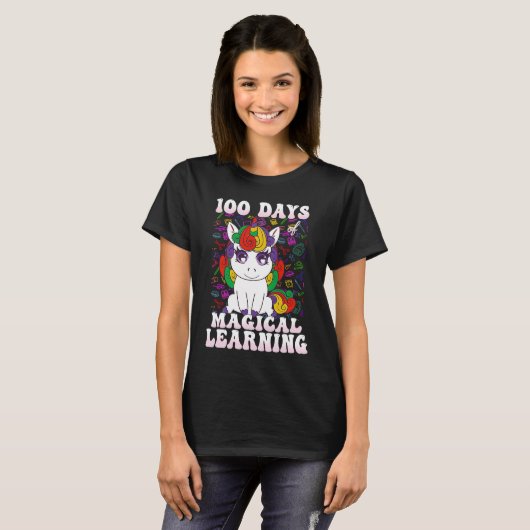100 Days Of Magical Learning 100th Day Of School U Tシャツ (正面フル)