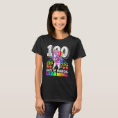 100 Days Of Magical Learning Flossing Unicorn  For Tシャツ (正面フル)
