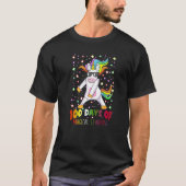 100 Days of Magical Learning Flossing Unicorn Teac Tシャツ (正面)