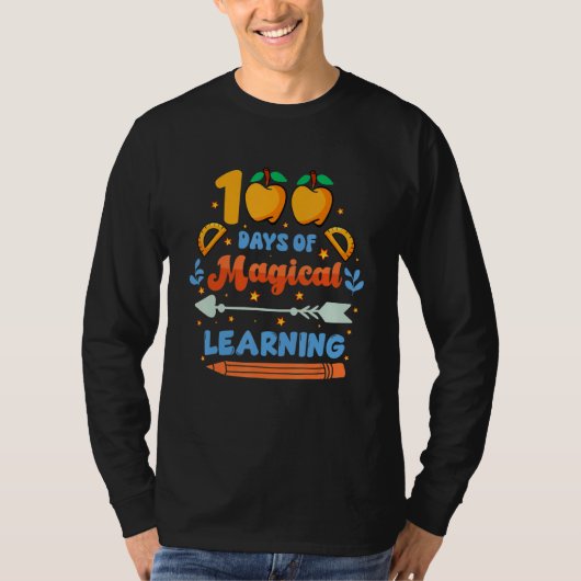 100 Days Of Magical Learning  Student Teacher Tシャツ (正面)