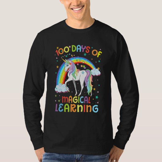 100 Days Of Magical Learning Unicorn 100th Day Sch Tシャツ (正面)