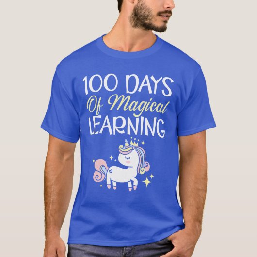 100 Days Of Magical Learning Unicorn Lovereacher f Tシャツ (正面)