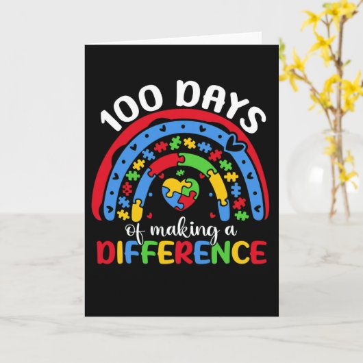 100 Days of Making a Difference Autism Awareness カード (黄色い花)