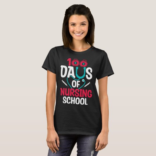 100 Days Of Nursing School Tシャツ (正面フル)