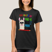 100 Days Of Pre K No Prob Llama Teacher 100th Day  Tシャツ (正面)