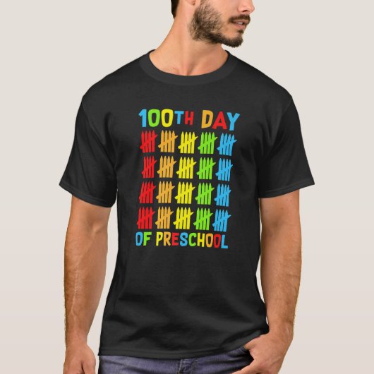 100 Days of Preschool Teachers Child Happy 100 Day Tシャツ (正面)