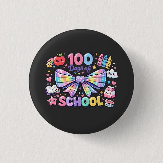 100 Days Of School  缶バッジ (正面)