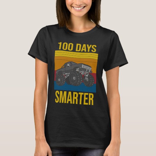 100 Days of School 100th Day 100 Days Smarter Mons Tシャツ (正面)