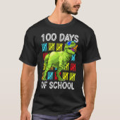 100 Days Of School 100th Day Dino T Rex Teacher Bo Tシャツ (正面)