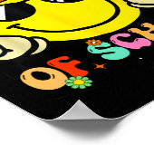 100 Days Of School 100th Day Smile Groovy Face Tea ポスター (角)