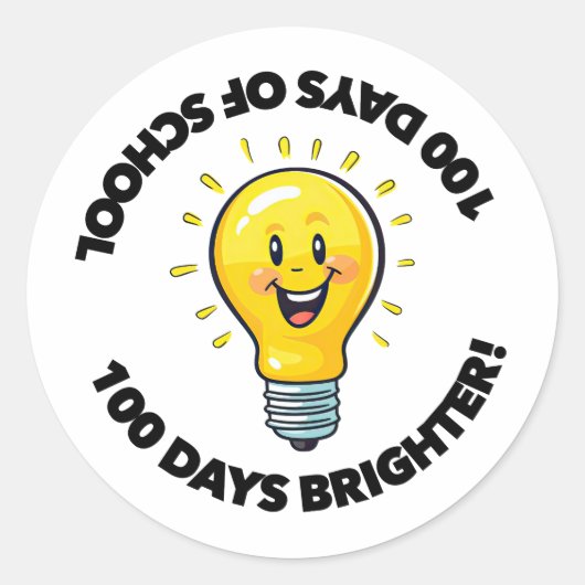 100 days of school 100th day student class T-Shirt ラウンドシール (正面)