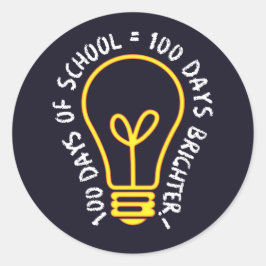 100 days of school 100th day student class T-Shirt ラウンドシール