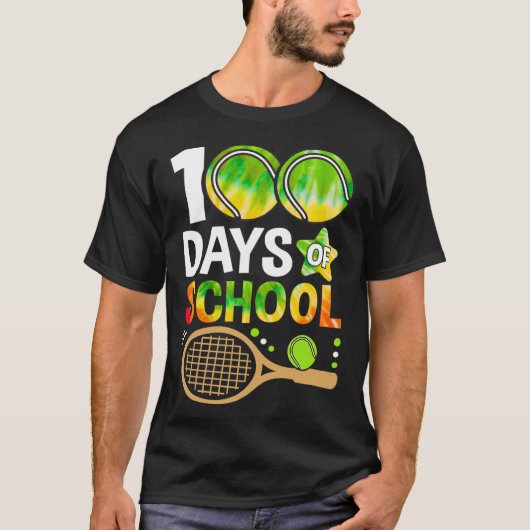 100 Days Of School 100th Days Sports Tennis Teache Tシャツ (正面)