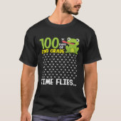 100 Days of School 2nd Grade Frog Time Flies Boys Tシャツ (正面)