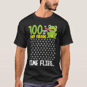 100 Days of School 3rd Grade Frog Time Flies Boys Tシャツ (正面)