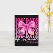 100 Days Of School 4th Grade Girls Coquette Bow  カード (黄色い花)