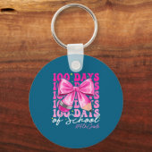 100 Days Of School 4th Grade Girls Coquette Bow  キーホルダー (正面)