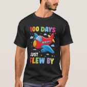 100 Days of School Airplane 100th Day of School Bo Tシャツ (正面)