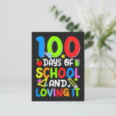 100 Days Of School And Loving It Vector Design シーズンポストカード (スタンド正面)