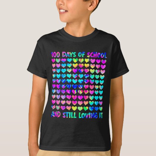 100 Days Of School And Still Love It Tie Dye 100th Tシャツ (正面)
