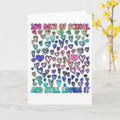 100 Days of School And Still Loving It hearts カード (黄色い花)