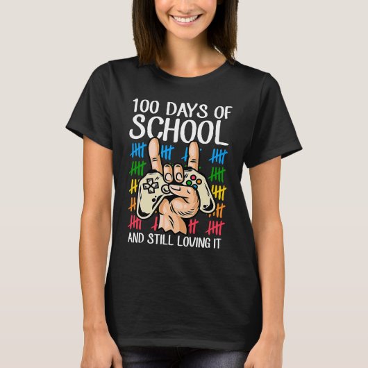 100 Days Of School And Still Loving It Tallies Vid Tシャツ (正面)