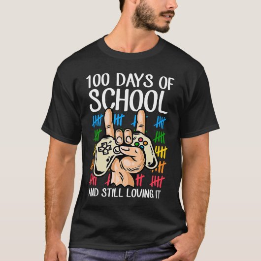 100 Days Of School And Still Loving It Tallies Vid Tシャツ (正面)