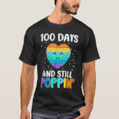 100 Days Of School And Still Poppin 100th Day Hear Tシャツ (正面)