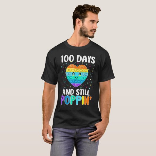 100 Days Of School And Still Poppin 100th Day Hear Tシャツ (正面フル)
