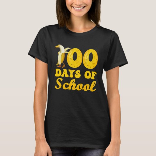100 Days Of School Banana 100 Days Of School Tシャツ (正面)