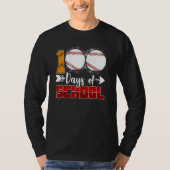 100 Days Of School Baseball 100 Days Smarter 100t Tシャツ (正面)