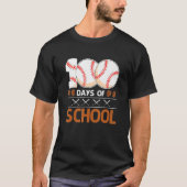 100 Days Of School  Baseball 100 Days Smarter 100t Tシャツ (正面)