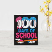 100 Days Of School Baseball Drip Bat 100th Day Of  カード (黄色い花)
