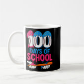 100 Days Of School Baseball Drip Bat 100th Day Of コーヒーマグカップ (左)